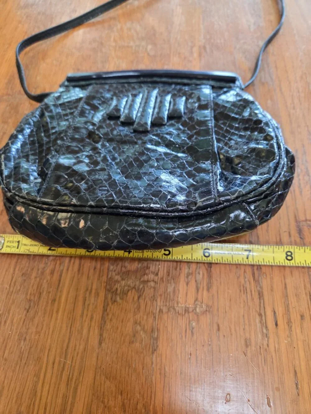 Vintage Barbara Bolan Navy Leather Designer Cross Body